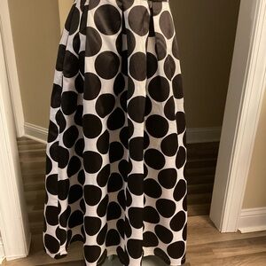 Chic Black and White Polka Dot A-Line Skirt